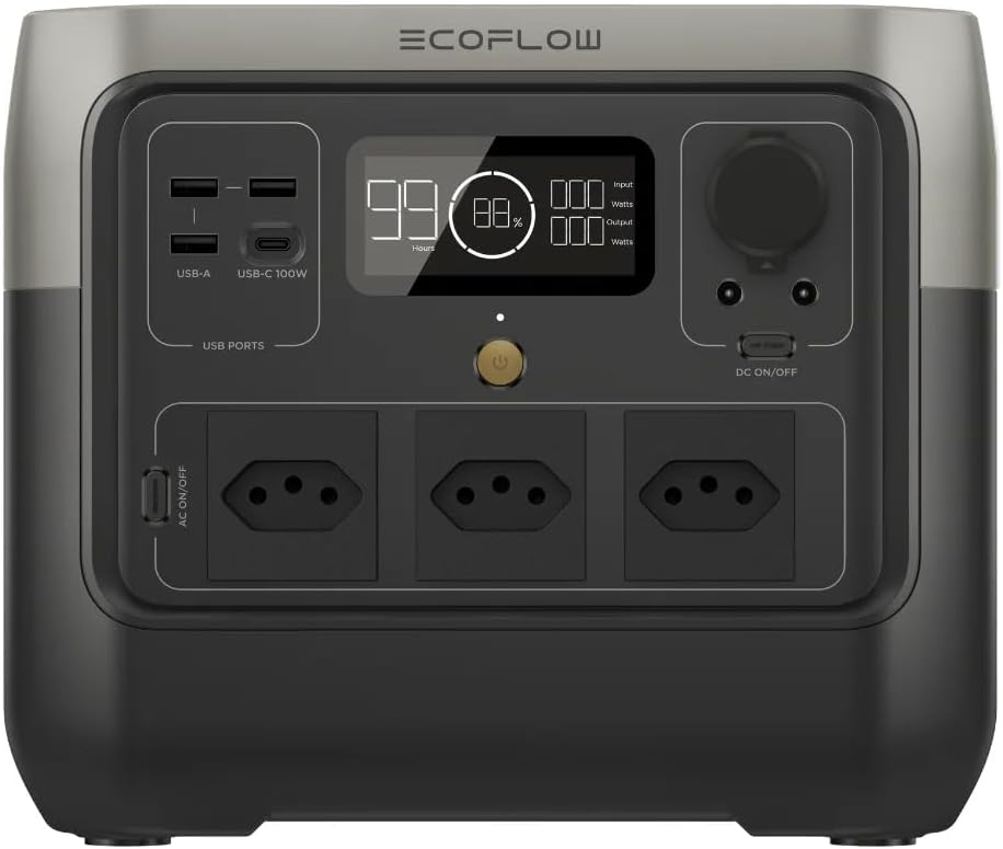 EcoFlow River 2 Pro 127V com tomadas padrão brasileiro.